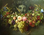 Eloise Harriet Stannard, Garland of Fruits and Flowers, painted by Eloise Harriet Stannard